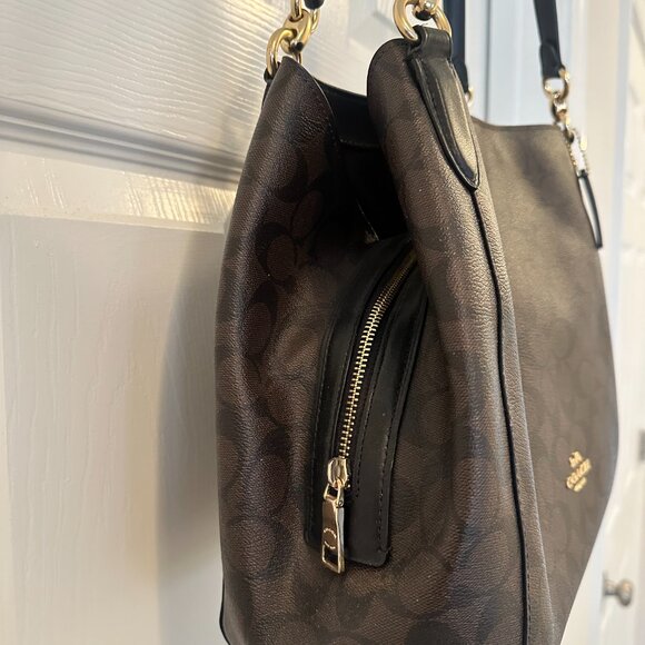 Coach Hallie Signature Canvas Shoulder Bag - Picture 3 of 16